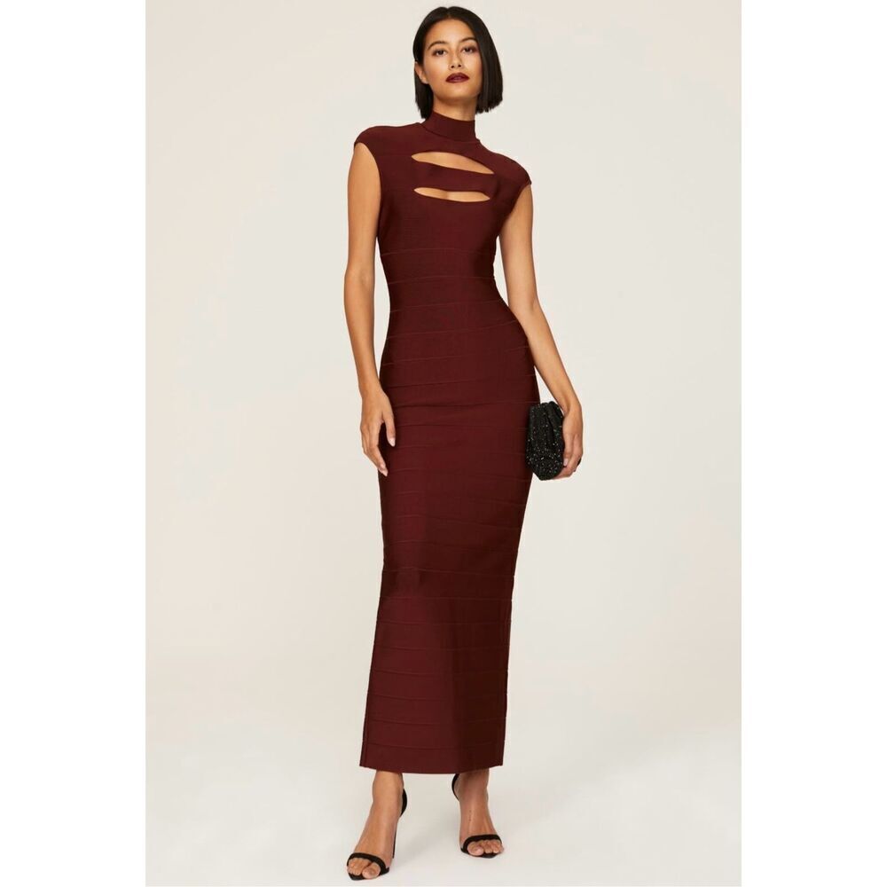 Hervé Léger Icon Cap Sleeve Gown
